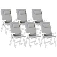 OUTDOOR-SITZKISSEN 6er-Set Hellgrau 50/45 cm Java/Amantea Premium - Hellgrau, Textil (71/71/50cm) - Beliani