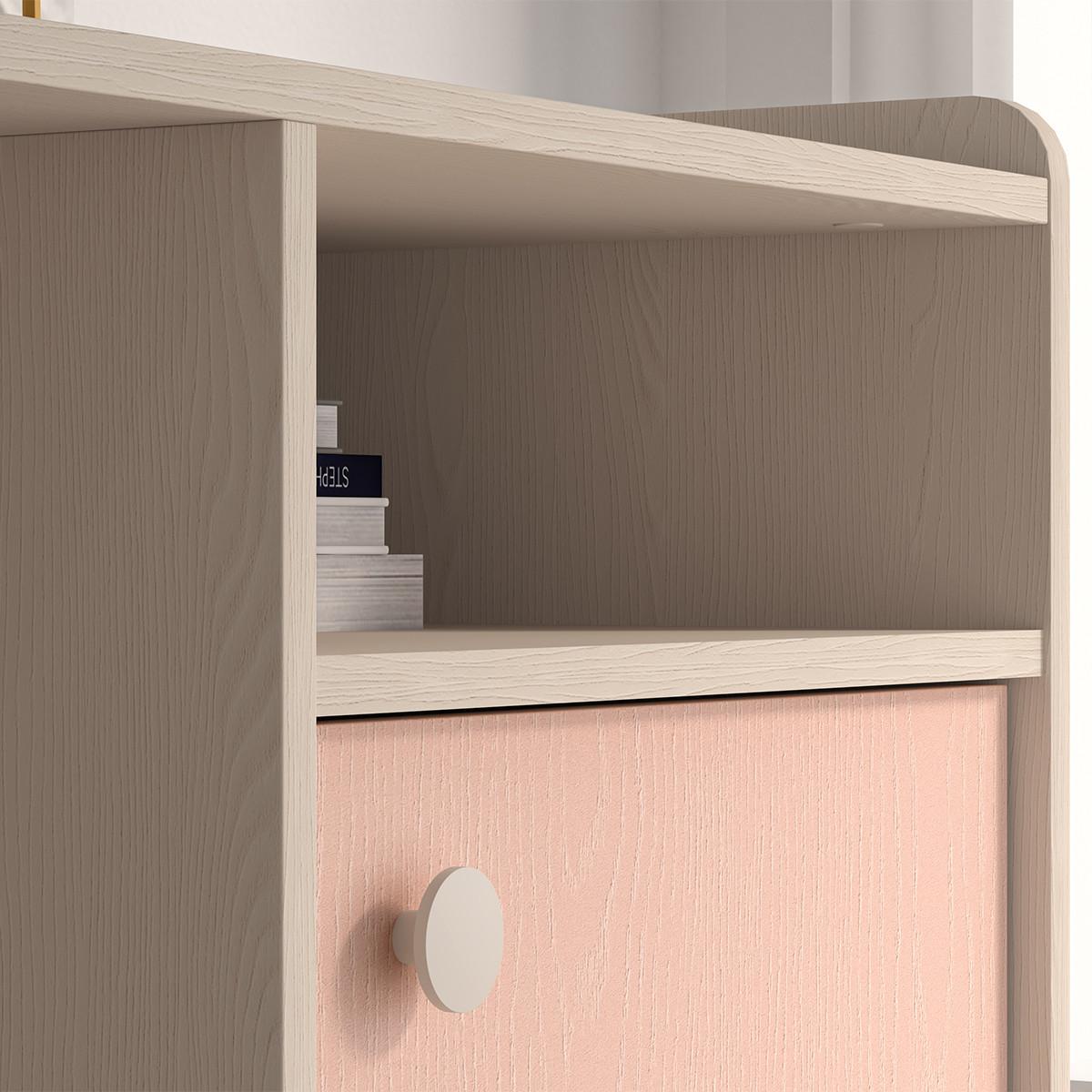 SCHREIBTISCH Alycia Beige - Korallenrosa - Holzeffekt - Pink, Holz (120/80/58cm) - Petits-meubles