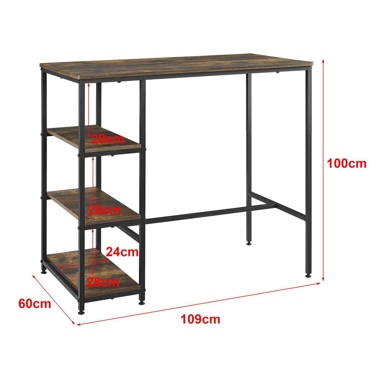 BARTISCH Växjö - Dunkelbraun, Metall (60/109/100cm) - [en.casa]