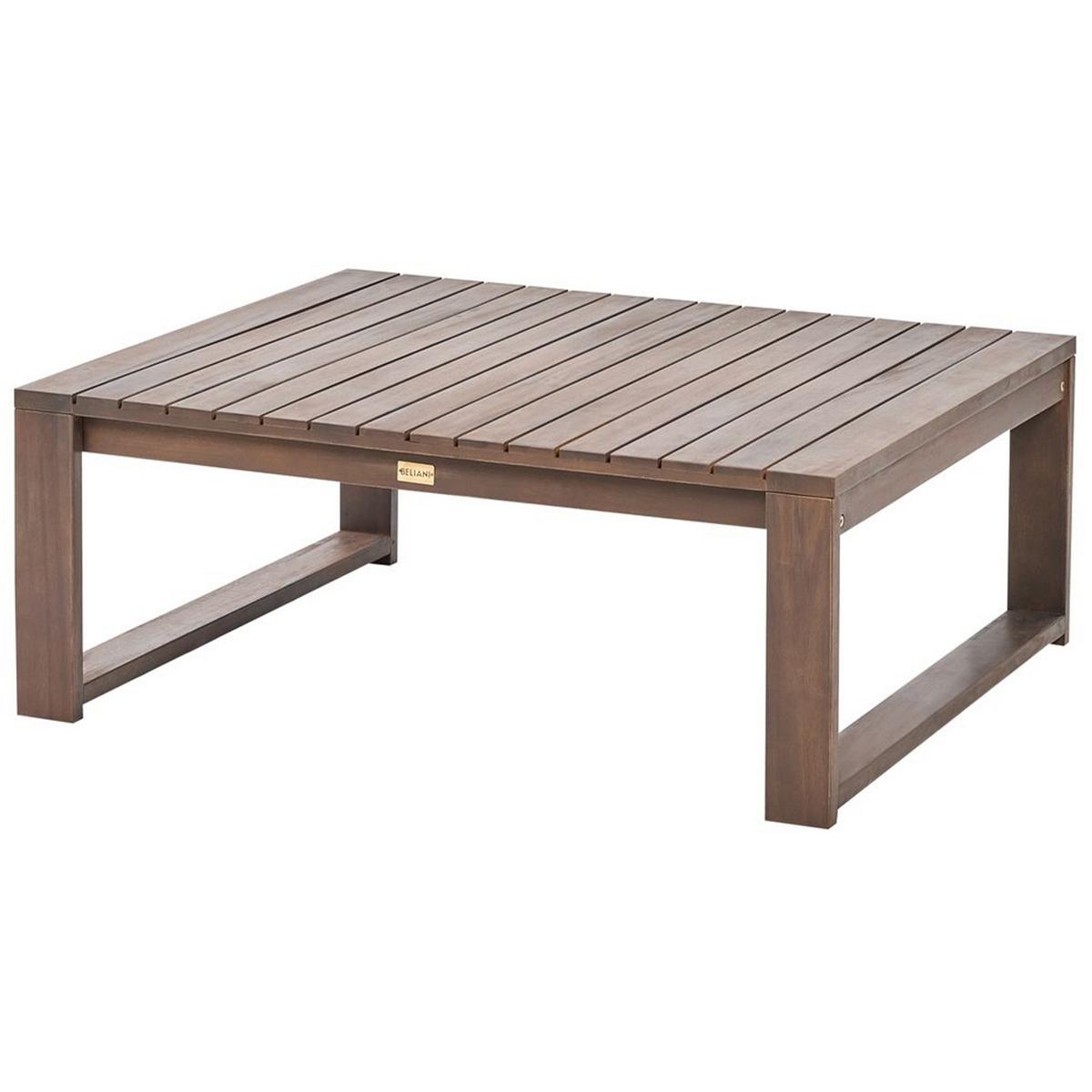 5-SITZER LOUNGE SET zertifiziertes Holz dunkelbraun Auflagen taupe Timor II - Taupe/Dunkelbraun, Holz - Beliani