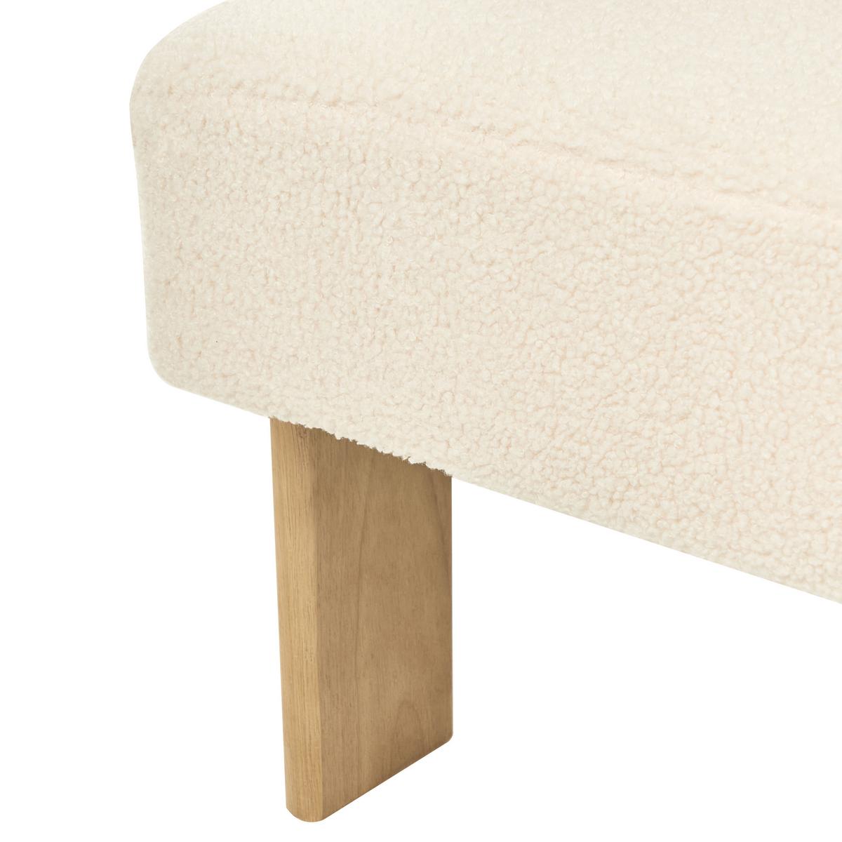 SESSEL Bouclé Cremeweiß/Hellbraun Ilbro - Weiß, Textil (77/76/68cm) - Beliani