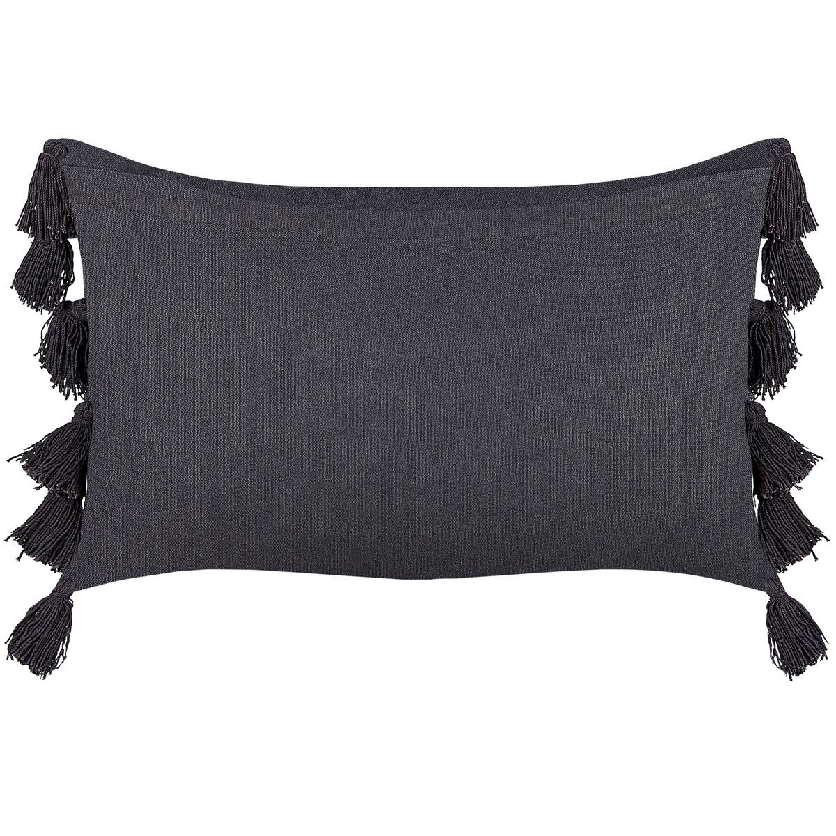DEKOKISSEN Dunkelgrau 35/55 cm Lythrum - Dunkelgrau, Naturmaterialien/Textil (35/55cm) - Beliani