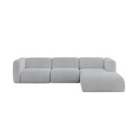 ECKSOFA Ottomane Rechts MIRA-L2 318x179x89 Grau Cord - Blaugrau/Schwarz, Holzwerkstoff/Kunststoff (318/179cm) - ALTDECOR