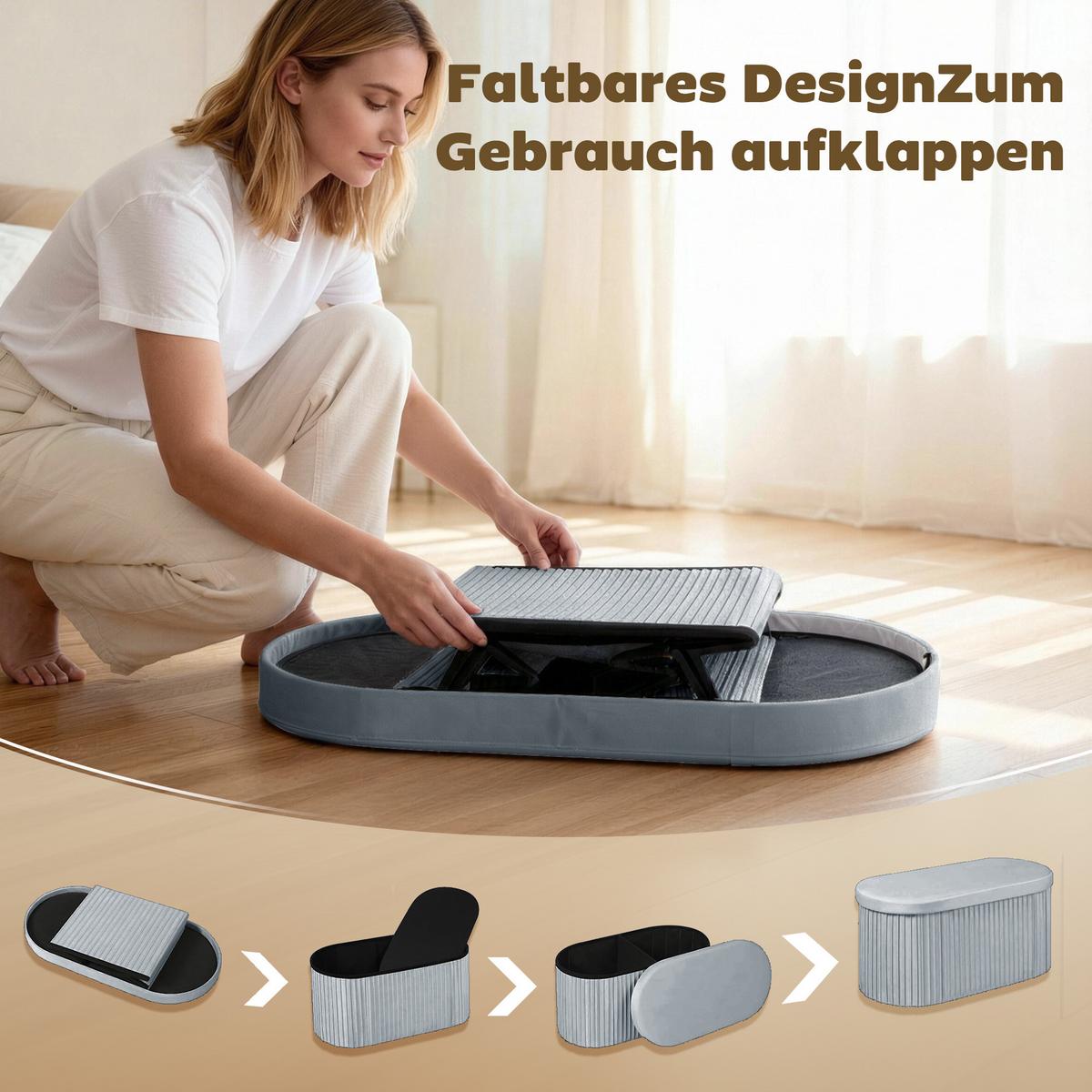 SITZBANK Polyester Dunkelgrau - Dunkelgrau, Textil (38/35/76cm) - HOMCOM