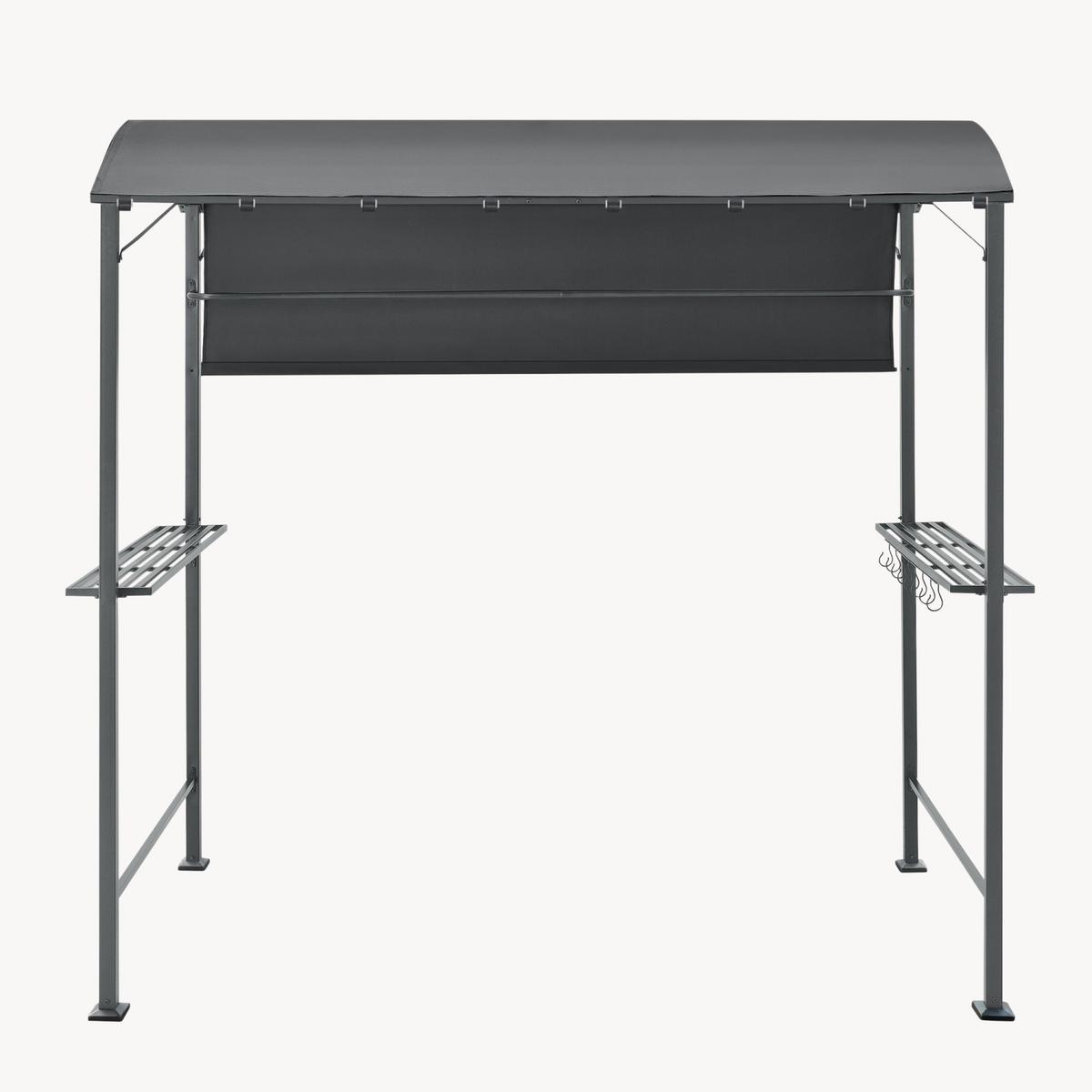 PAVILLON Pyrgos - Dunkelgrau, Kunststoff/Metall (220/215/140cm) - [en.casa]