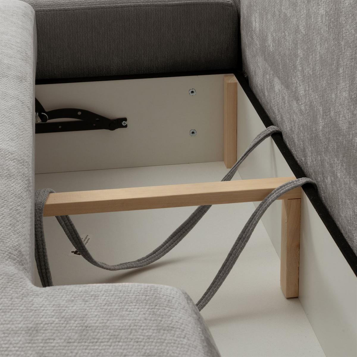 ECKSOFA GOYA mit Schlaffunktion und Bettkasten, Linke, Perfect Harmony 85 - Hellgrau, Textil (184/302cm) - Lookway