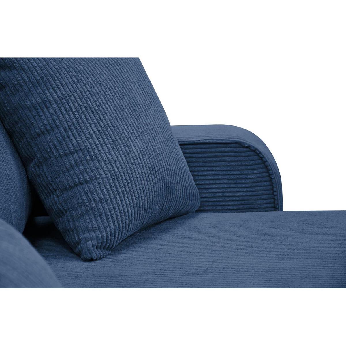ECKSCHLAFSOFA Primo L dunkelblau - Schwarz/Dunkelblau, Textil (290/185cm) - Beautysofa
