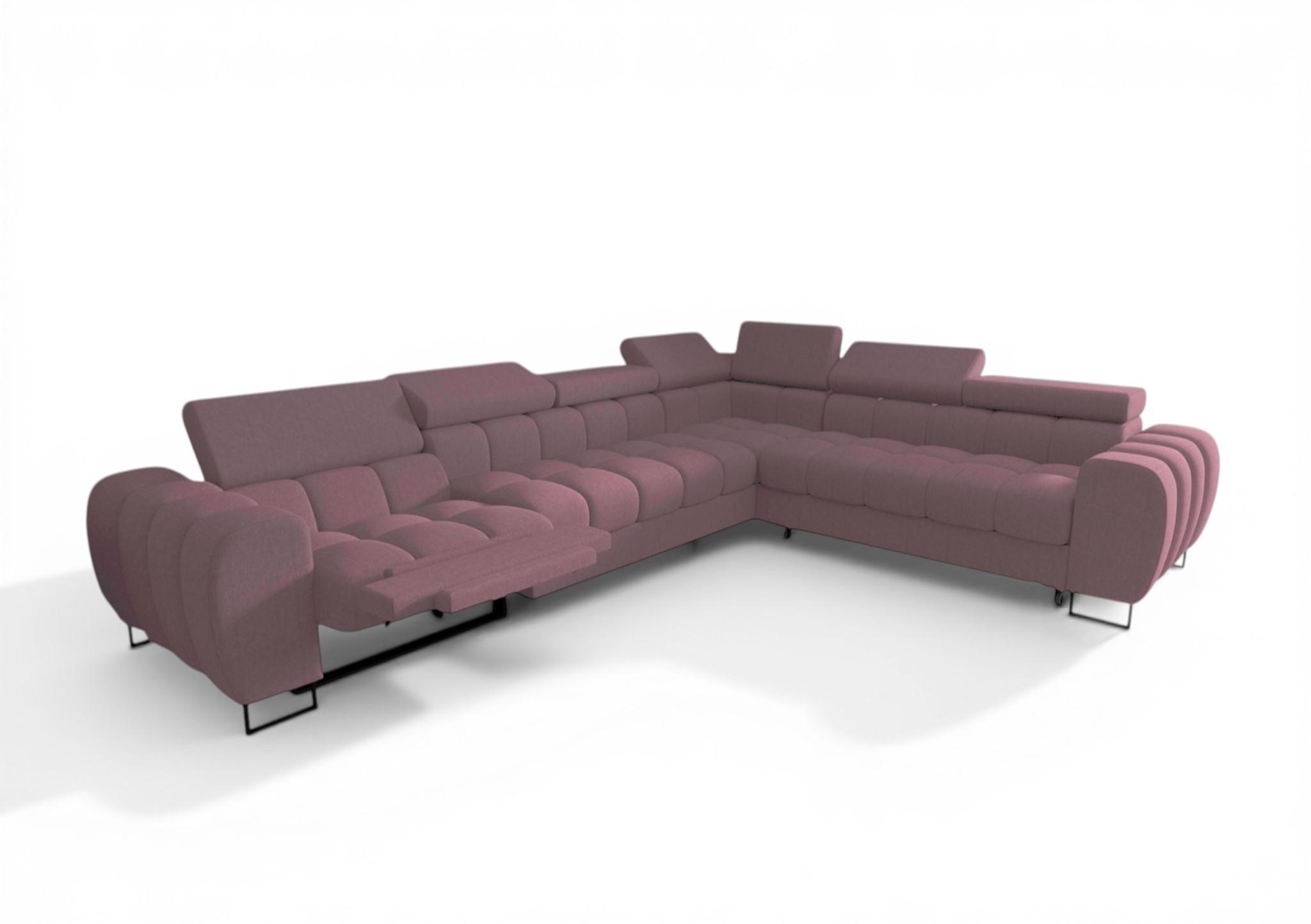 ECKSOFA Bastien Relax - Rosa, Holzwerkstoff/Textil (330/260cm) - Fun Möbel