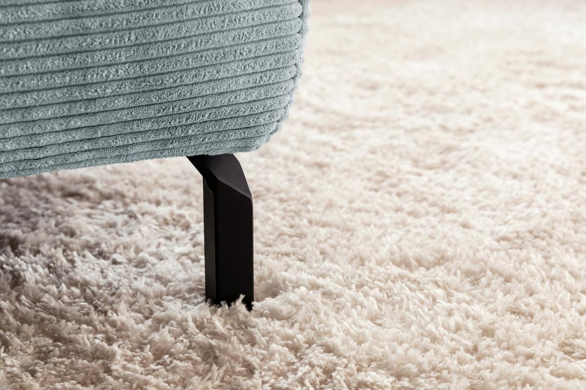 ECKSOFA DELIA Hellblau Cord - Schwarz/Hellblau, Textil/Metall (276/219cm) - KAWOLA