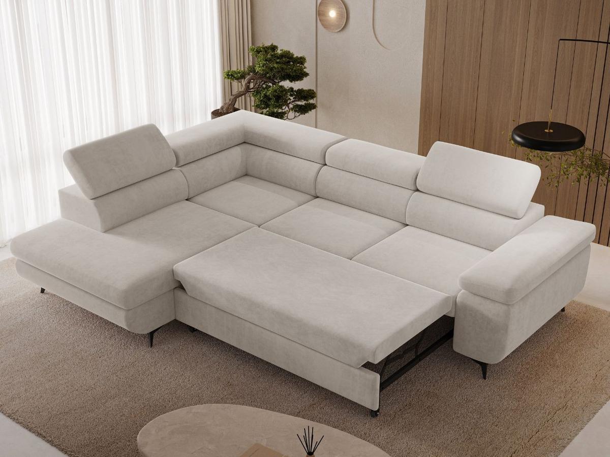 ECKSOFA Argon Ecru Rechts - Ecru/Beige, Holz/Textil (190/255cm) - Graingold