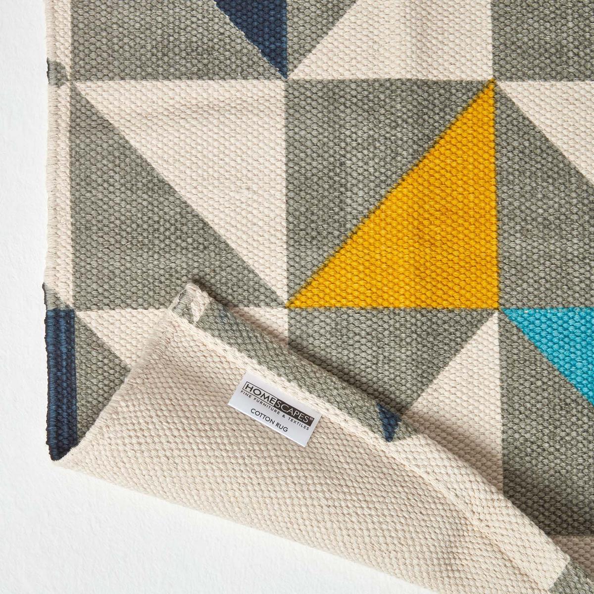 BAUMWOLLTEPPICH-LÄUFER Copenhagen geometrisch 66/200 cm - Multicolor, Textil (66/200cm) - Homescapes