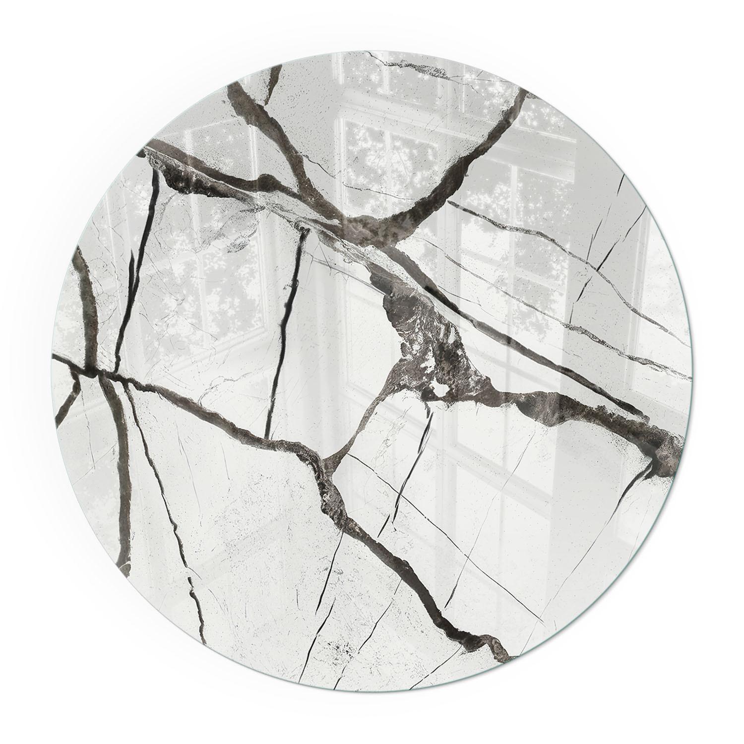 GLASPLATTE für Kamin Ø 70 cm - Weiß, Glas (70/70/0.4cm) - TULUP