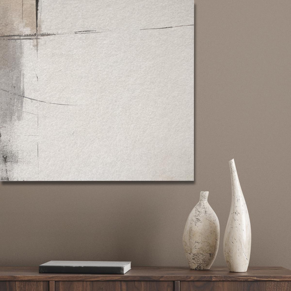 AKUSTIKBILD Abstrakt - Kunst - Grau Wanddeko 70x100 cm - Hellgrau, Kunststoff (70/100/0.9cm) - MuchoWow