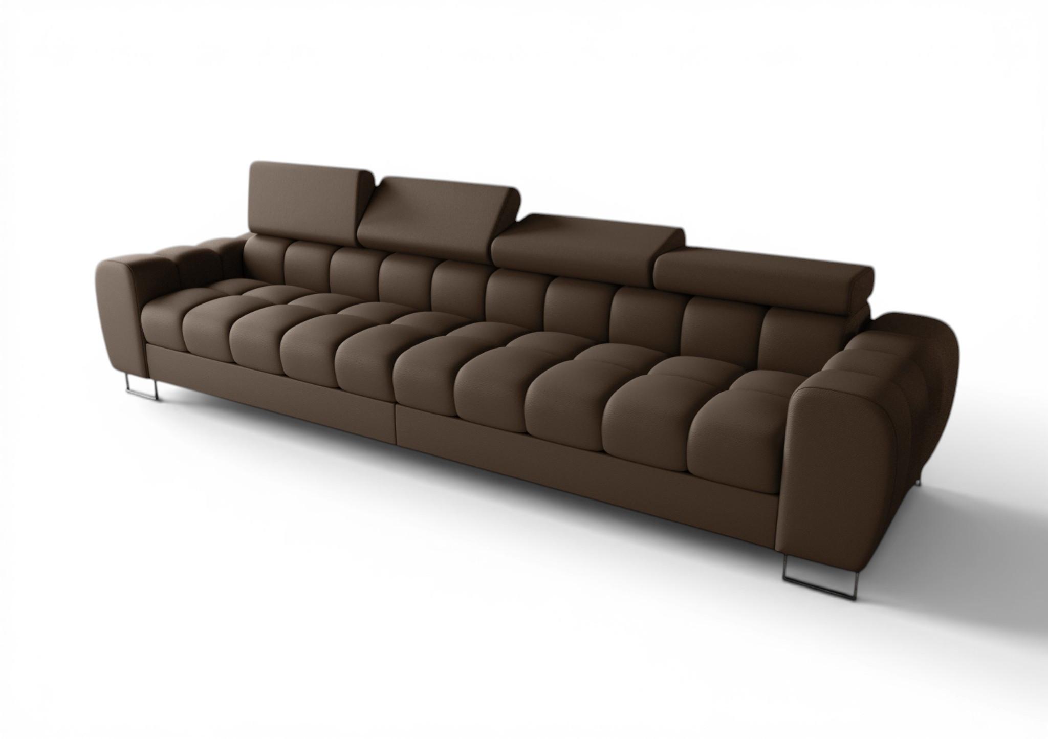 SOFA 4-sitzer Bastien In Stoff Terra - Braun, Holzwerkstoff/Textil (335/95/97cm) - Fun Möbel
