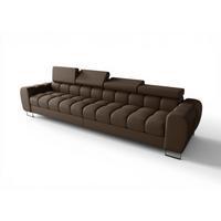SOFA 4-sitzer Bastien In Stoff Terra - Braun, Holzwerkstoff/Textil (335/95/97cm) - Fun Möbel