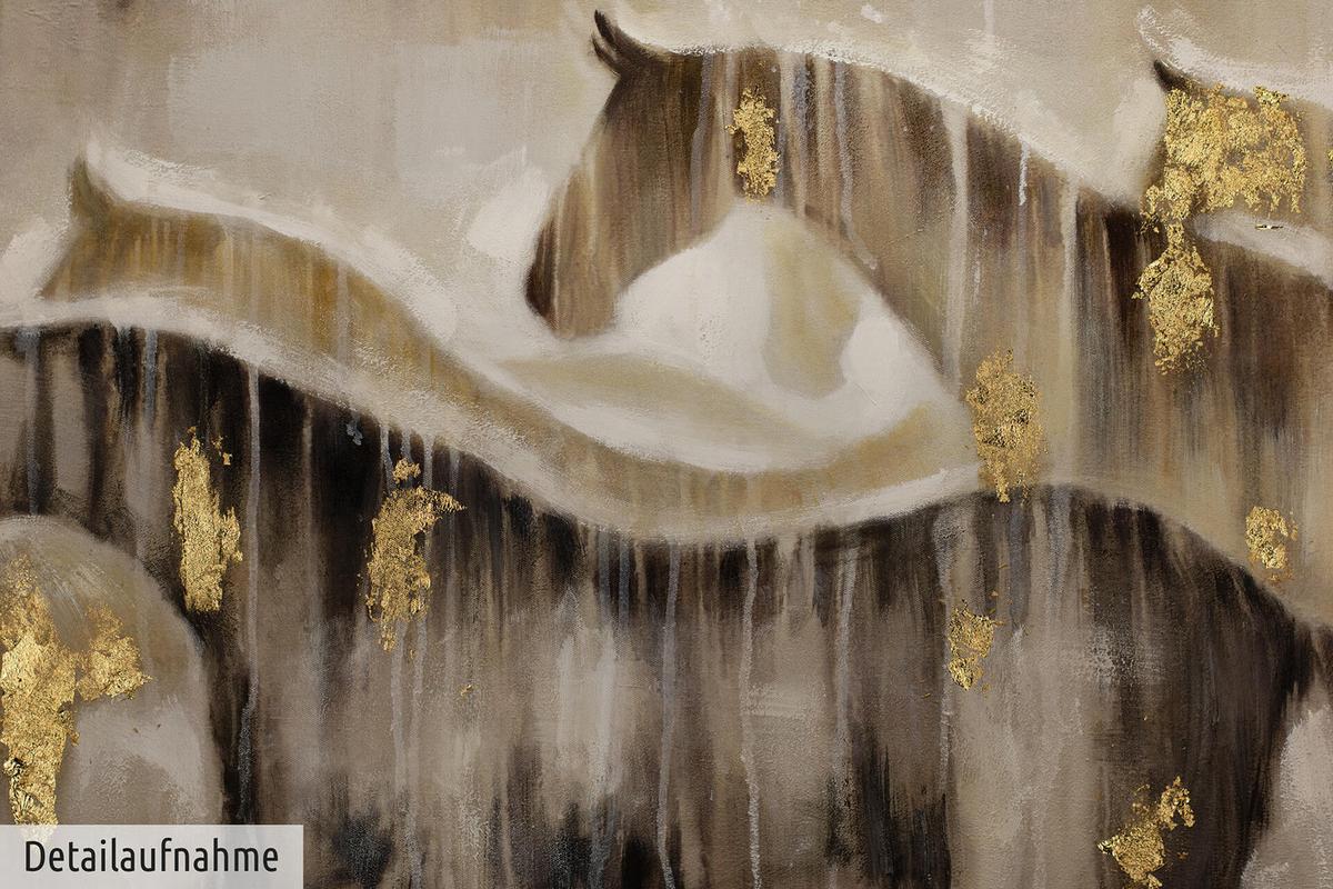 ACRYLBILD HANDGEMALT 120/60 cm - Beige/Braun, Holz/Textil (120/60cm) - KUNSTLOFT