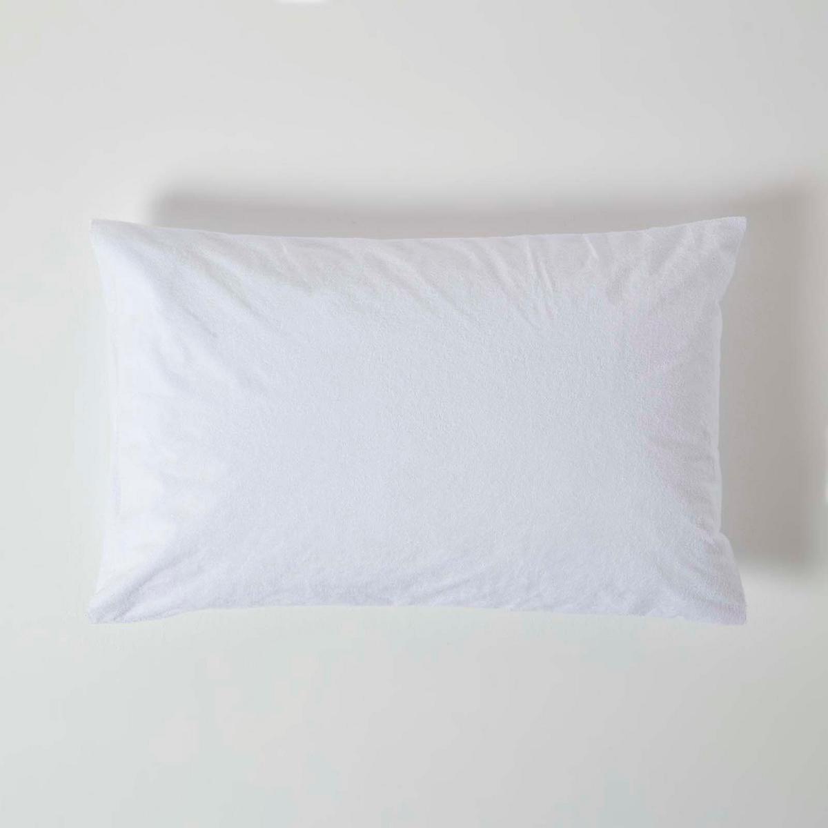 KISSENSCHONER Frottee wasserdicht 48/74 cm, 4er-Set, Hotelverschluss - Weiß, Textil (48/74cm) - Homescapes