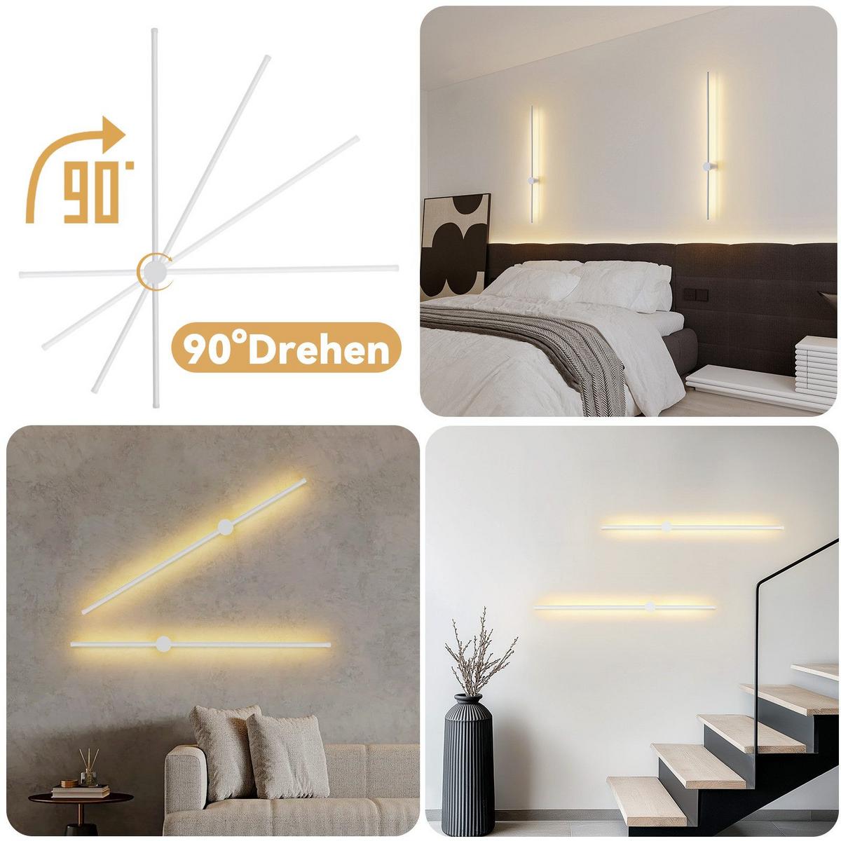 LED - WANDLEUCHTE Meerthion 10.0/6.0/60.0 cm - Weiß, Metall (10/6/60cm) - ZMH