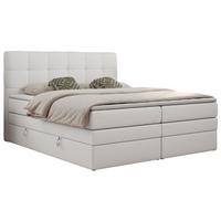BOXSPRINGBETT LUKA KING 180/200 Weiß Kunstleder - H3 - Weiß, Holz/Textil (180/200cm) - MKS