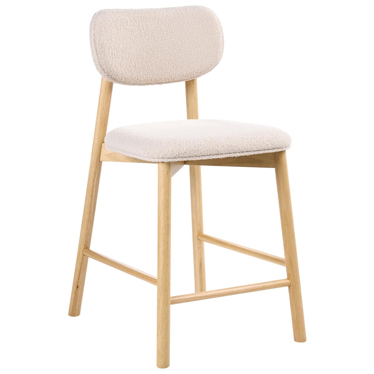 BARSTUHL 2er-Set Bouclé Hellbraun/Beige Mills - Hellbraun, Textil (51/96/61cm) - Beliani