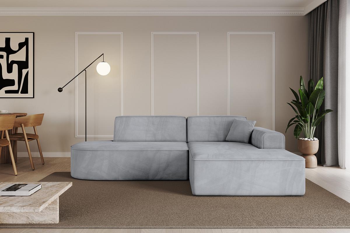 ECKSOFA Ottomane Rechts IREA-L1-v3 - 232x165x77 cm Grau - Titanfarben, Holzwerkstoff/Textil (232/165cm) - ALTDECOR