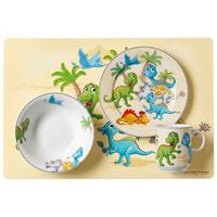 KINDERGESCHIRR MIT PLATZSET Dino bunt - Multicolor, Keramik (2/2/2cm) - Ritzenhoff Breker