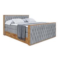 BOXSPRINGBETT mit Matratze H3|H4 und Lattenrost - LOLLI5-Z KING-200x200 - Grau Casablanca - Grau, Holzwerkstoff (200/200cm) - ALTDECOR