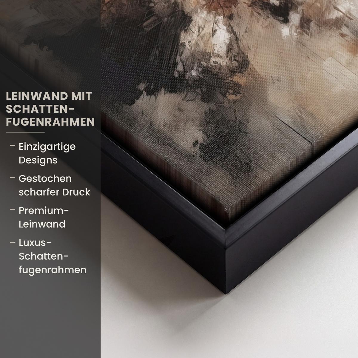 LEINWAND Bilder mit Rahmen - Farbe - Abstrakt - Beige - Kunst - 30x40 - Greige, Textil (30/40cm) - MuchoWow