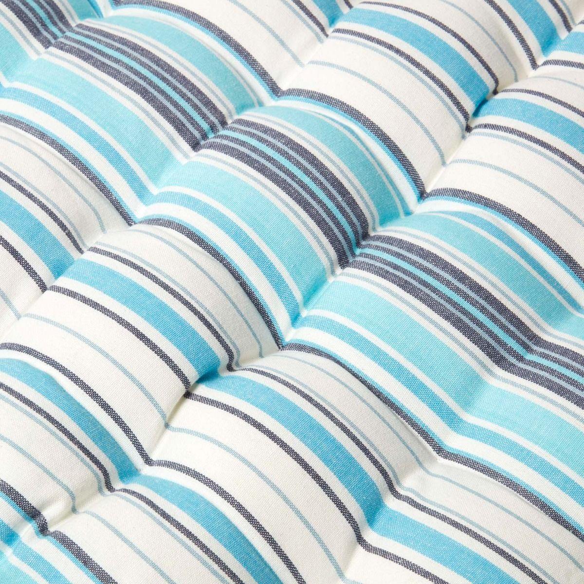 BANKAUFLAGE New England, 3-Sitzer gestreift - Blau, Textil (143/48/5cm) - Homescapes