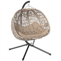 HÄNGESESSEL, Stahl, Polyester, Sand - Sandfarben, Metall (103/172/130cm) - Outsunny
