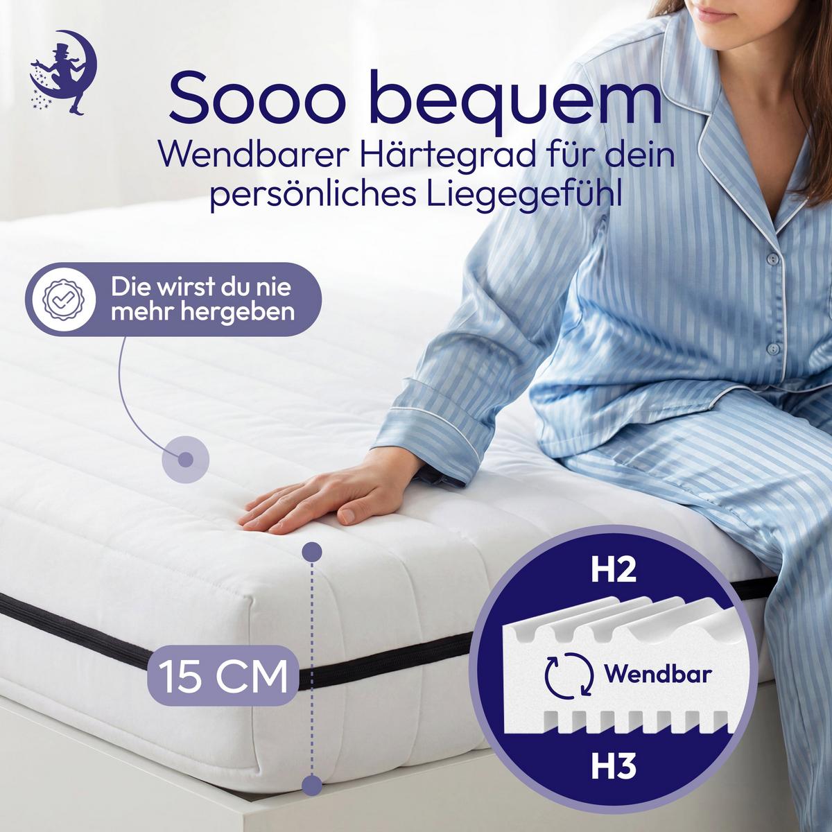 KALTSCHAUMMATRATZE 60x120 - Babymatratze mit festem Kern - für sicheren Babyschlaf - schadstoffgeprüft und waschbar - für Gitterbett und Reisebett - Weiß, Textil (60/120cm) - Mister Sandman