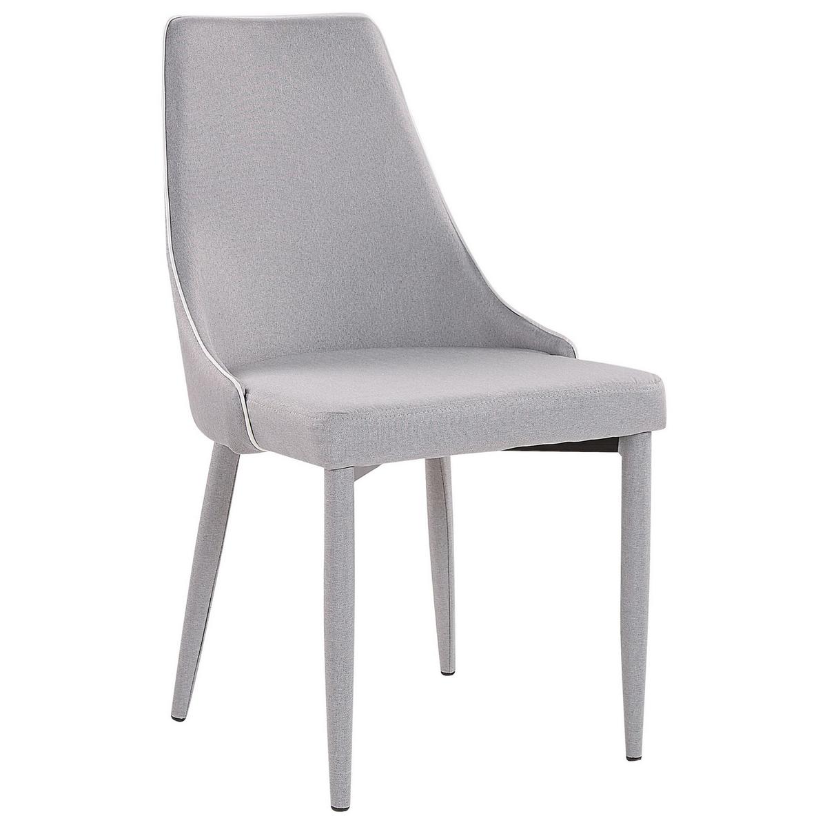 ESSZIMMERSTUHL 2er-Set Polsterbezug Grau Camino - Grau, Textil/Metall (50/90/60cm) - Beliani