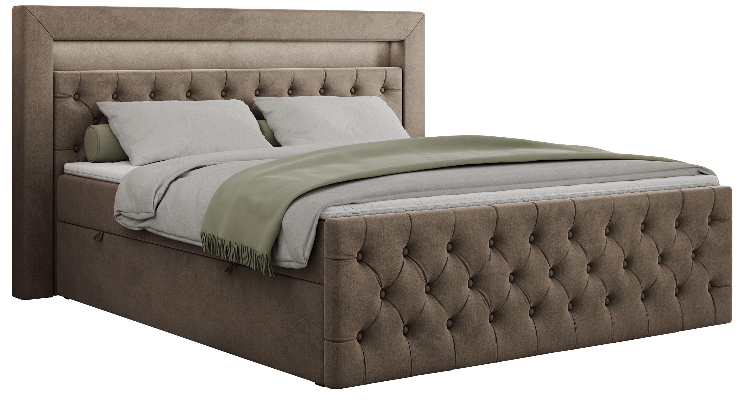 BOXBETT GOLD-9 LED 200/200 Braun Velvet - H4 - Braun, Holz/Textil (200/200cm) - MKS