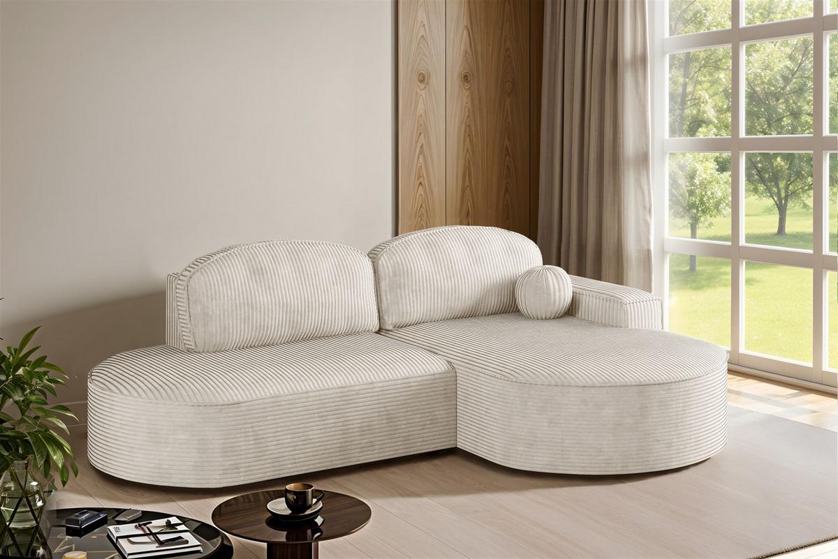 ECKSOFA Girona Mit Schlaffunktion - Weiß, Holzwerkstoff/Textil (278/179cm) - Fun Möbel