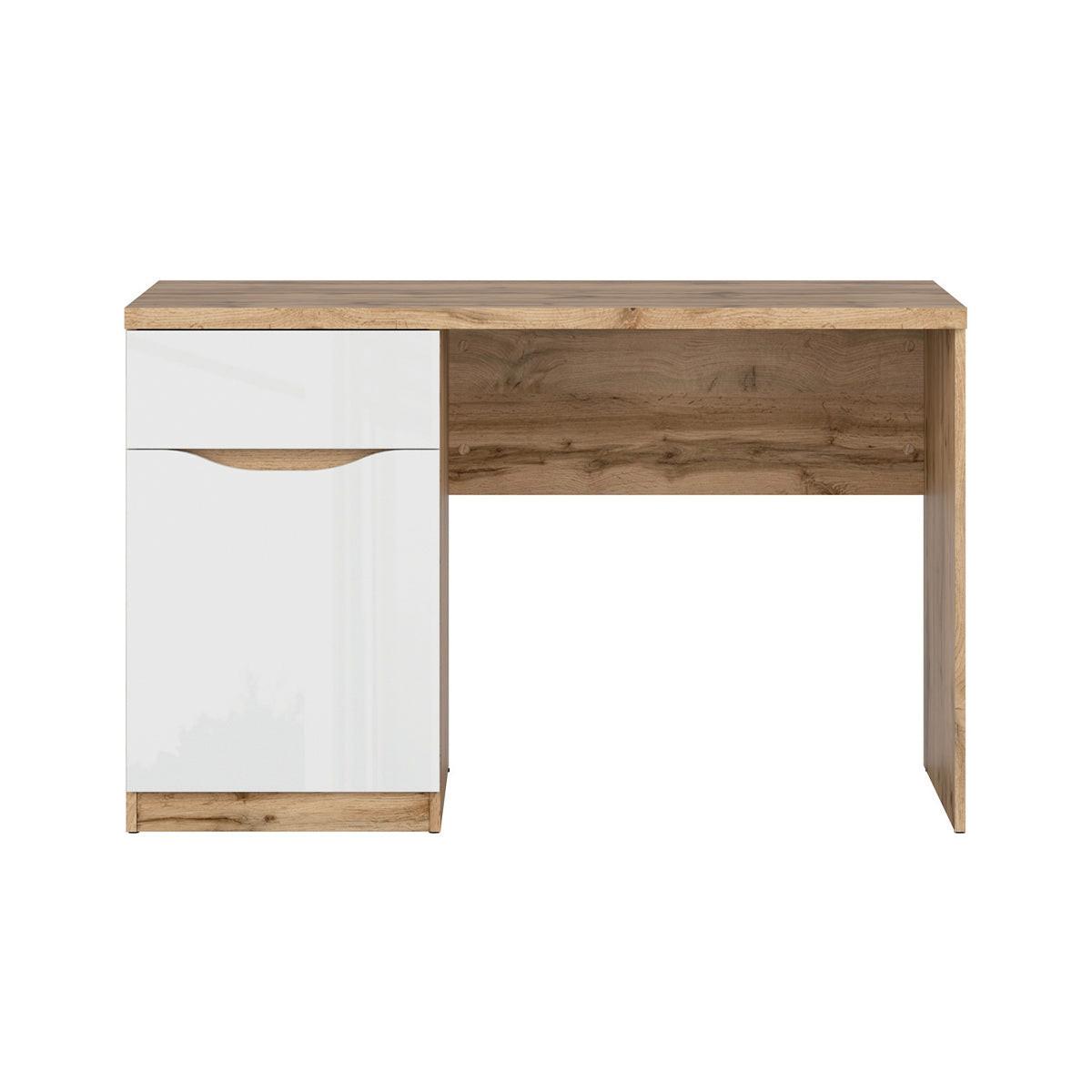 SCHREIBTISCH June Weiß und Holz - Weiß, Holzwerkstoff (120/60/76cm) - Petits-meubles