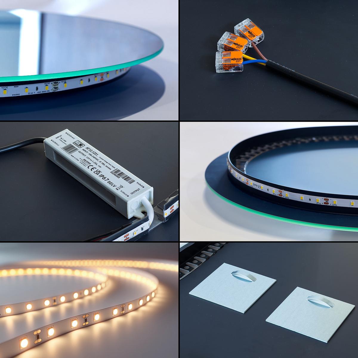 LED SPIEGEL 45x80 cm Neutralweiß 4000K - Transparent, Glas (45/80/0.4cm) - Wallfluent