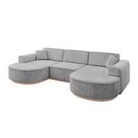 WOHNLANDSCHAFT MARI-U1-v1 - 303x171x83 cm Grau Velours - Grau, Holzwerkstoff/Textil (303/83/171cm) - ALTDECOR