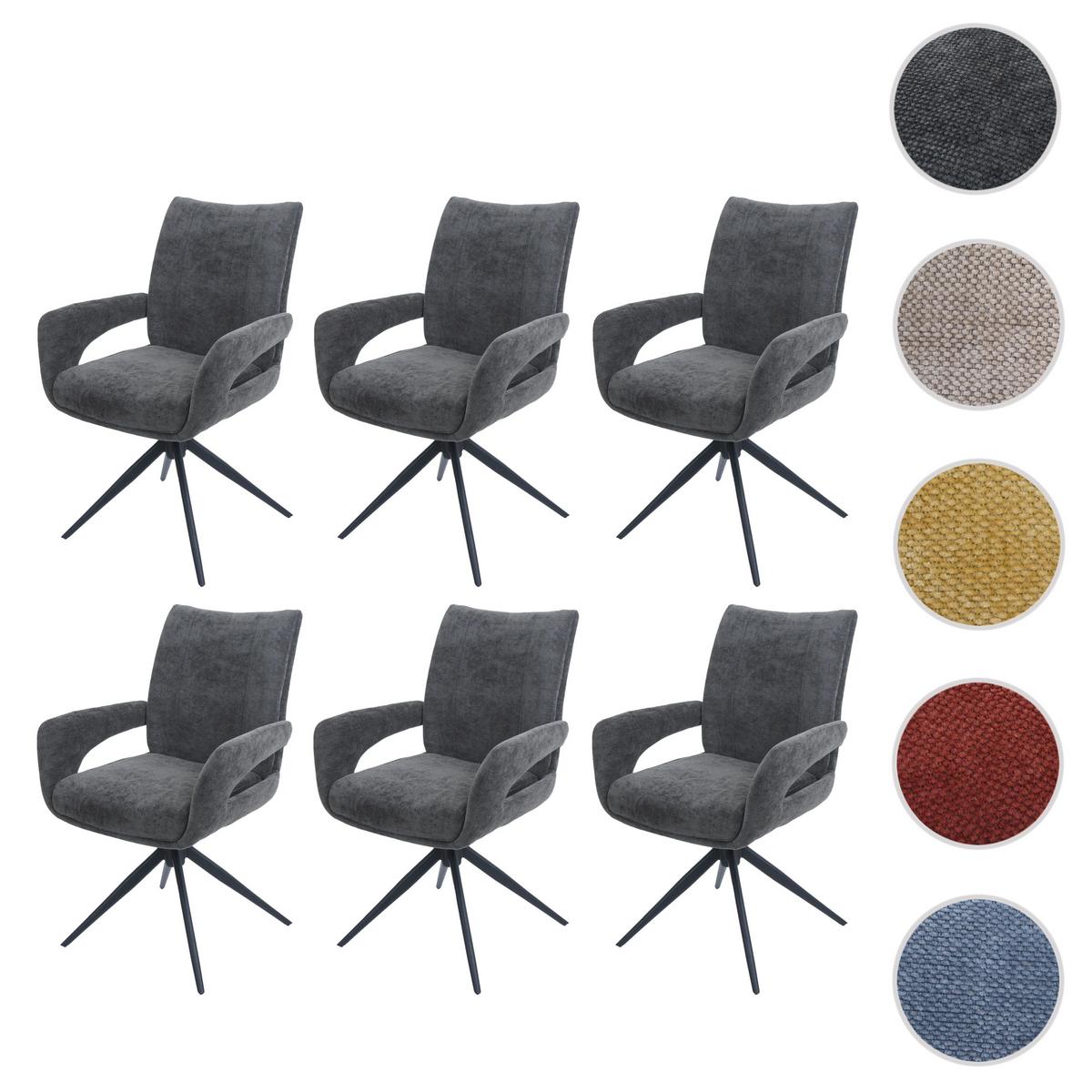 ESSZIMMERSTUHL Grau 6er-Set - Dunkelgrau/Grau, Textil (60/90/60cm) - MCW