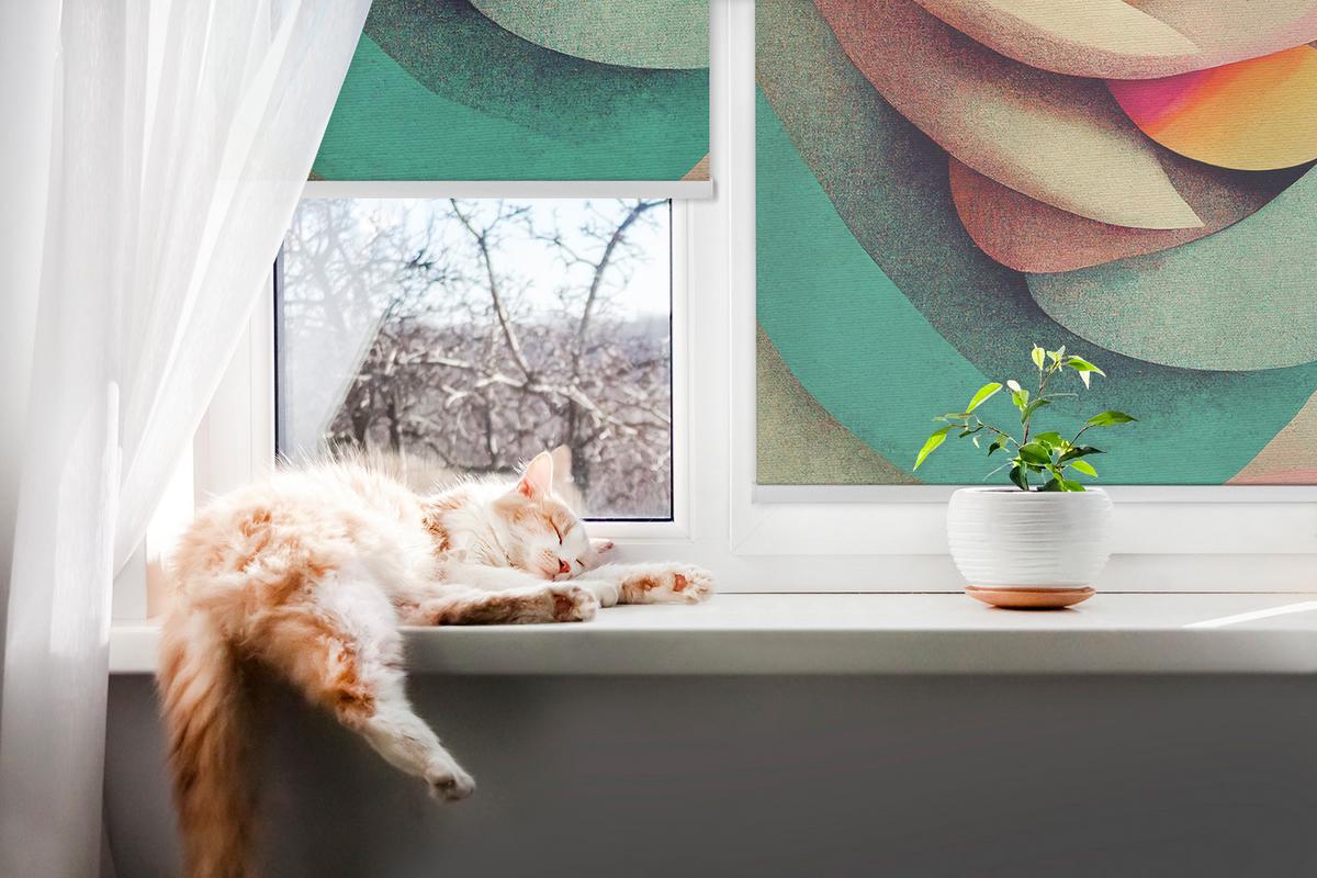 INNENROLLO - Fensterrollo - Rollo - 100x180 cm - Abstraktion - Pink, Kunststoff (100/180/0.5cm) - TULUP
