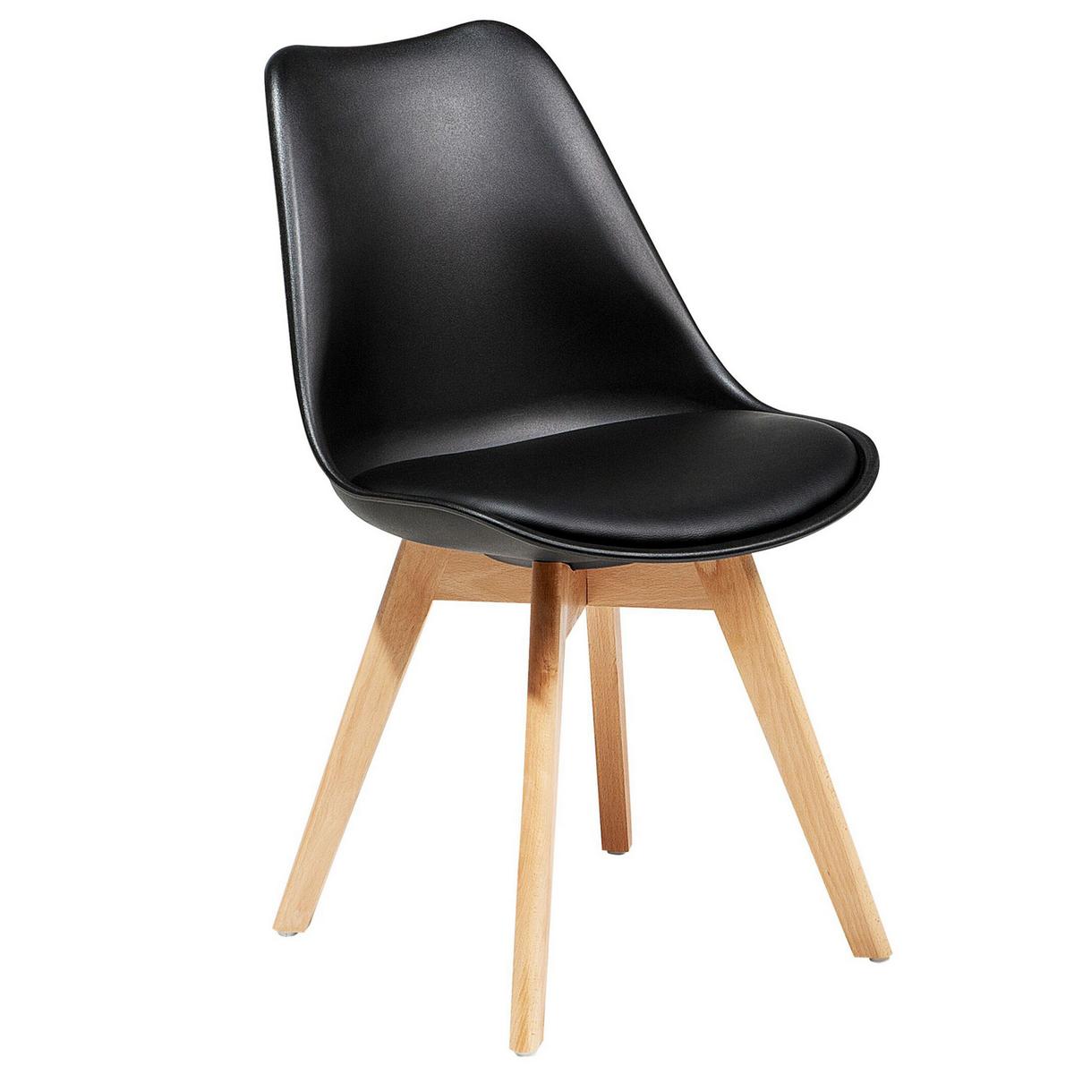 ESSZIMMERSTUHL 2er-Set Kunststoff Schwarz Dakota II - Schwarz, Holz/Kunststoff (47/84/43cm) - Beliani