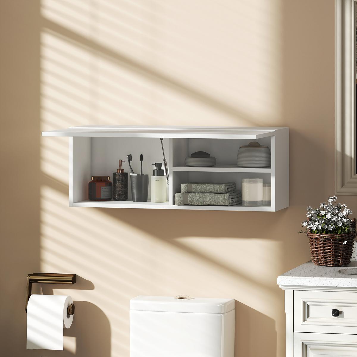WANDSCHRANK Spanplatte Weiß - Weiß, Holzwerkstoff (25/30/80cm) - HOMCOM
