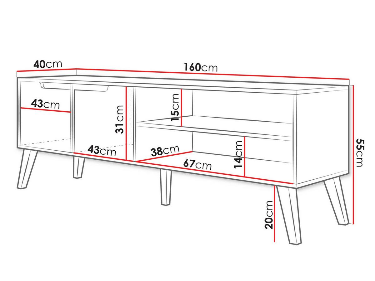 TV-LOWBOARD Nordelo 160 - Nussbaumfarben, Holz/Holzwerkstoff (160/55/40cm) - MIRJAN24