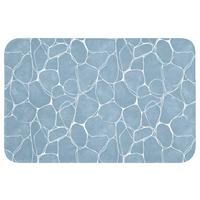 BADEMATTE Organisch - Muster - Blau 60x40 cm - Hellblau, Textil (60/40cm) - OnlyWow