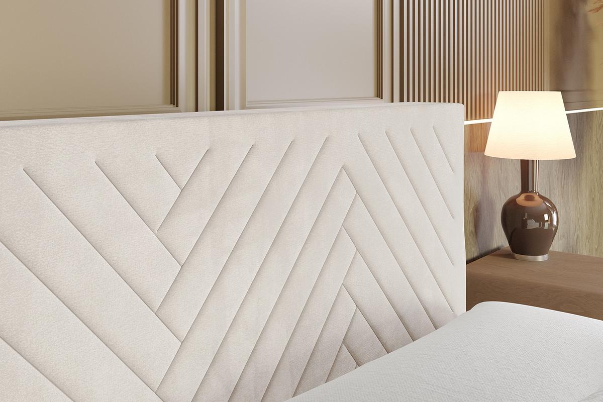 BOXSPRINGBETT mit Matratze H3|H4 und Lattenrost - VEXA KING-120x200 - Beige Casablanca - Beige, Holzwerkstoff (120/200cm) - ALTDECOR