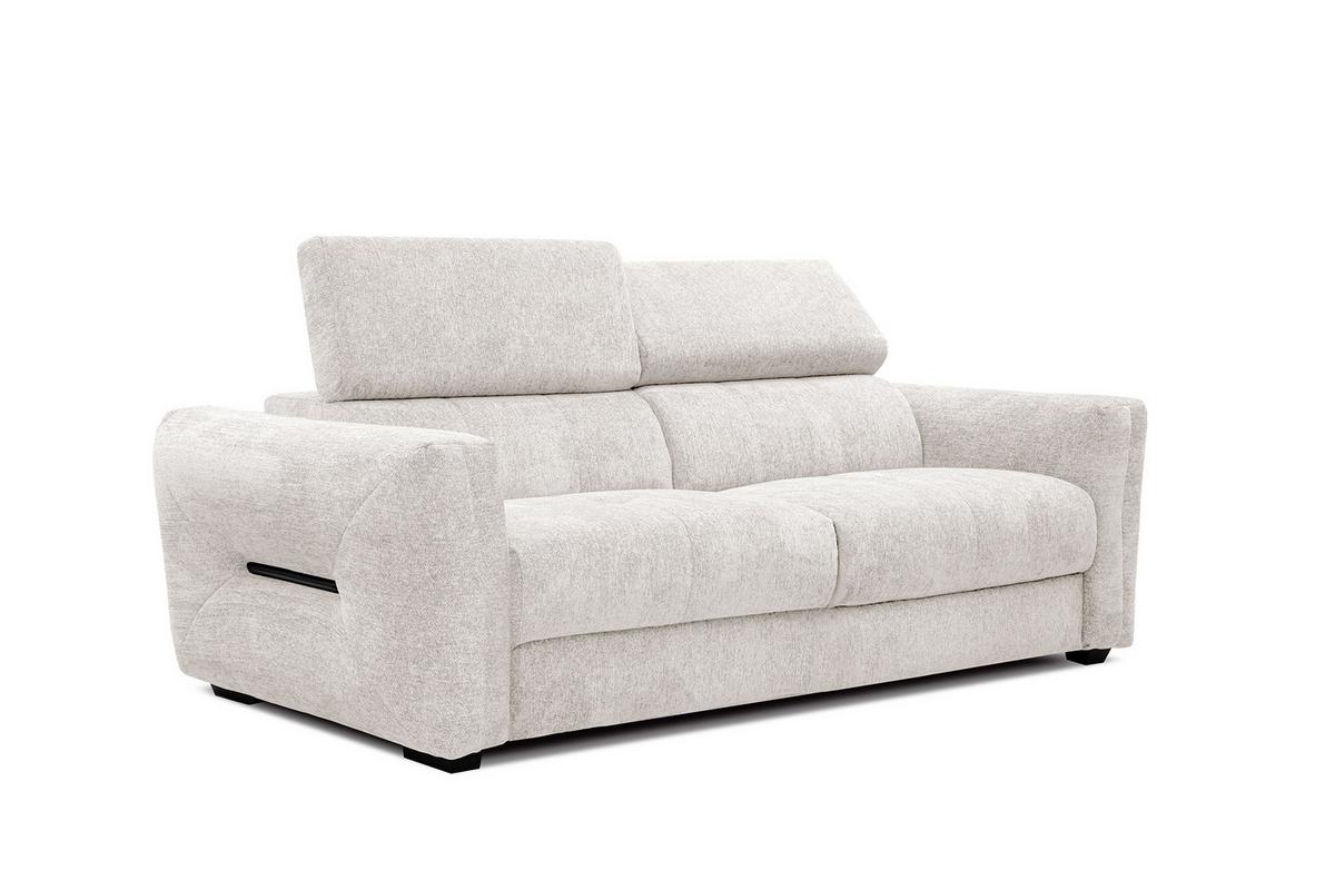 SOFA CALVERA 3-Sitzer, weiß - Schwarz/Weiß, Holzwerkstoff/Textil (204/79/106cm) - Wozimo