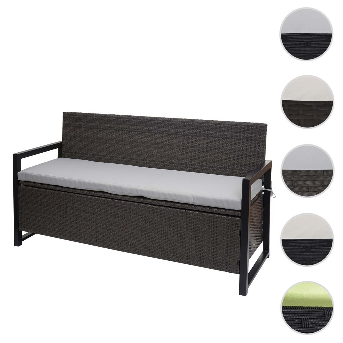 SITZBANK Grau, Hellgrau - Hellgrau/Grau, Kunststoff (164/87/57cm) - MCW