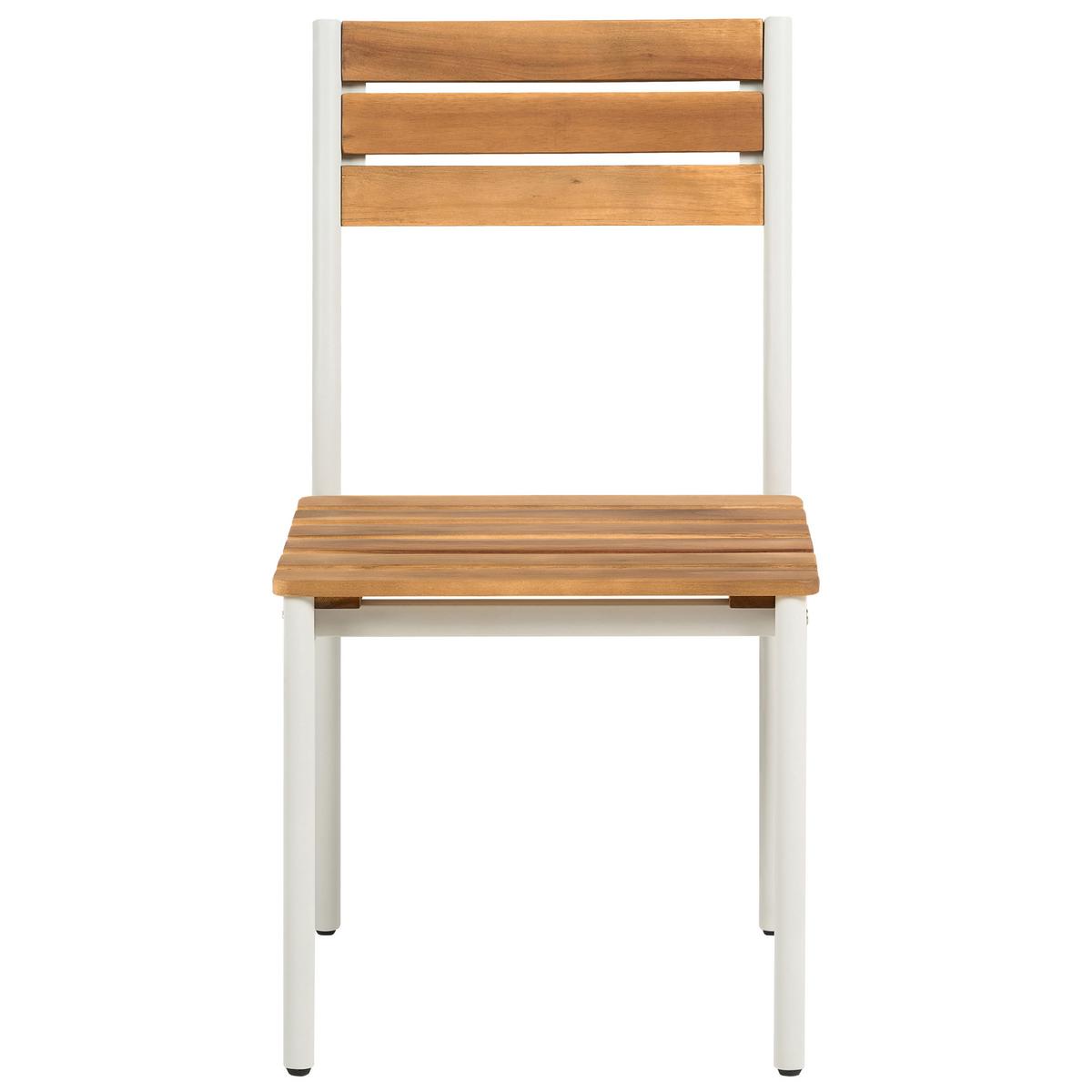 GARTENMÖBEL-SET 4-Sitzer Akazienholz Braun Corricella - Creme, Holz - Beliani