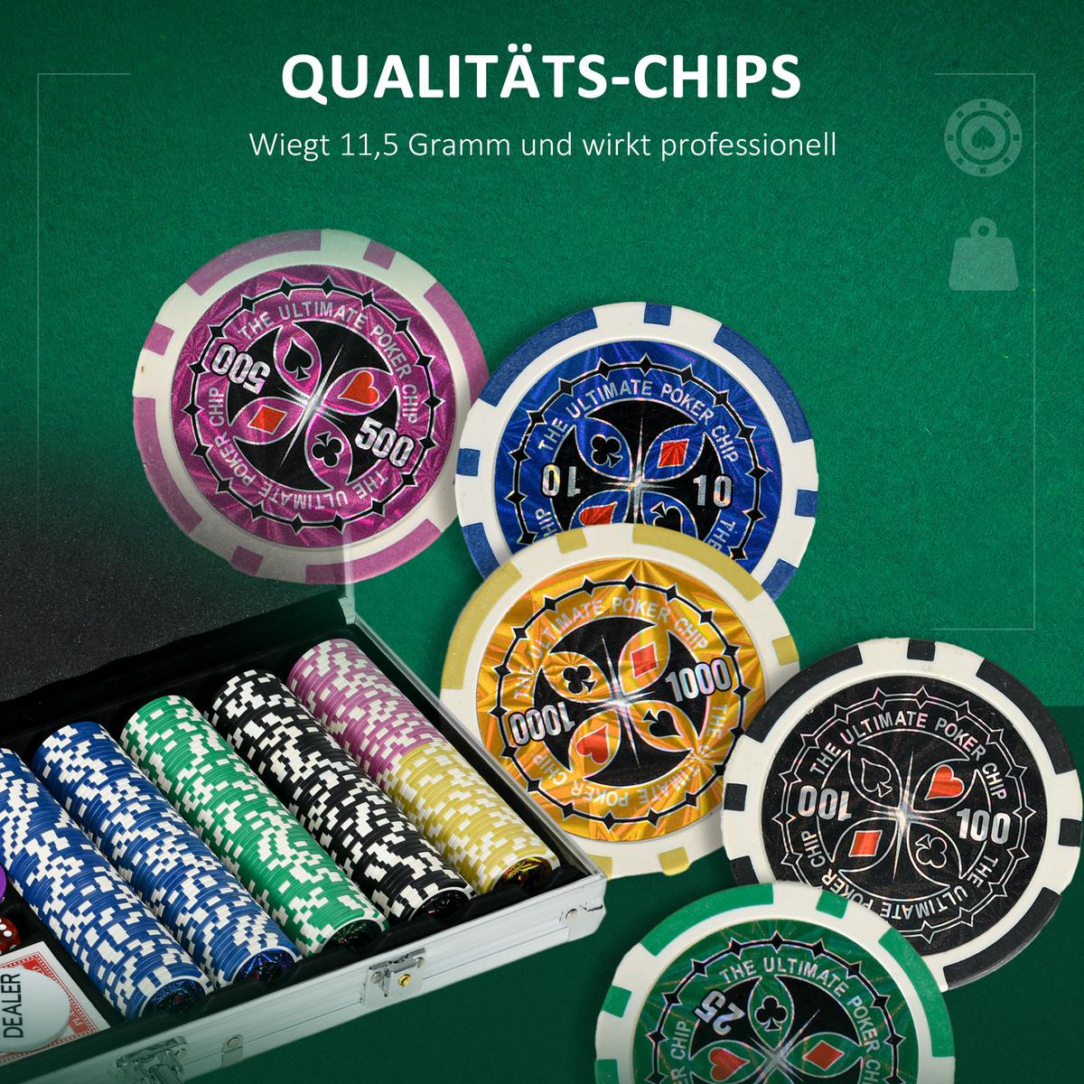 POKERKOFFER-SET Aluminium PS-Kunststoff Silber - Silberfarben, Metall (23.5/56cm) - SPORTNOW