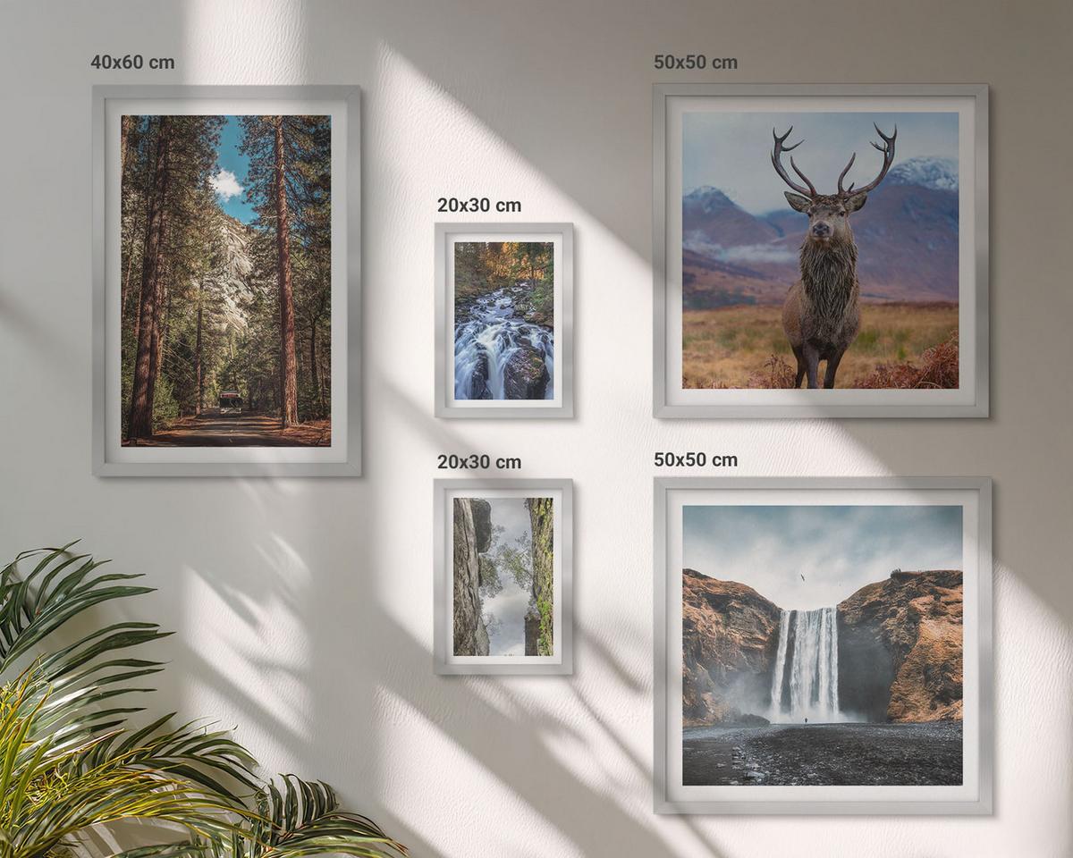 BILDER SET 5er Set - 50x50 cm & 20x30 cm & 40x60 cm Silberner Rahmen - London-Ansichtsgemälde-Set - Silberfarben, Kunststoff (40/60cm) - TULUP