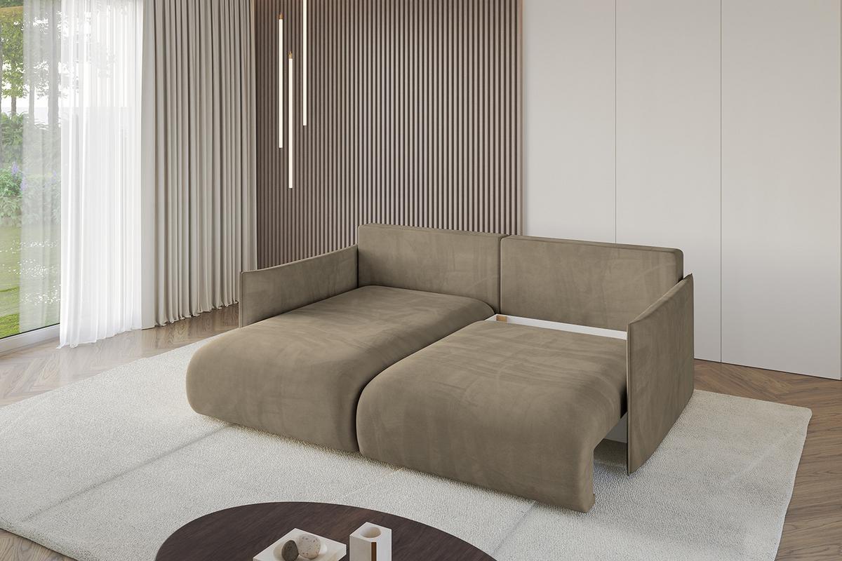 ECKSOFA Ottomane links ONESK-L 216x177x72 Braun Velours - Braun, Holzwerkstoff/Kunststoff (216/177cm) - ALTDECOR